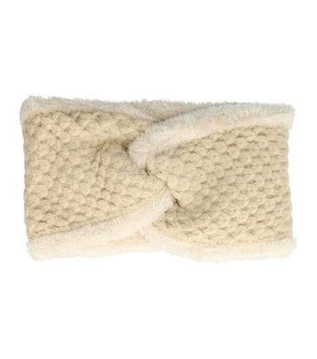 Haarband Twist 12cm – Teddy 10% Wol – Gebreide Stof – Beige, Sieraden, Tassen en Uiterlijk, Nieuw