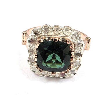 Zonder minimumprijs - Ring - 9 kt. Roségoud, Zilver Spinel -, Nieuw