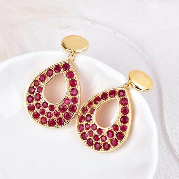Zonder minimumprijs - Oorbellen Zilver - Ruby -, Sieraden, Tassen en Uiterlijk, Oorbellen, Nieuw