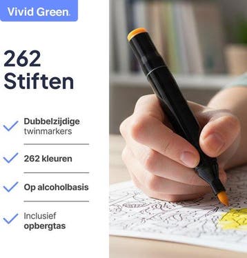 Twinmarkers 262 stuks voor volwassenen - Alcohol markers, Verzenden, Zo goed als nieuw