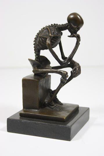 Milo (1910-1978) - sculptuur, THINKING GOTHIC SKELETON -