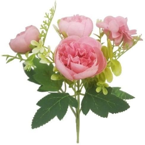 Boeketje ranonkel hortensia hydrangea en besjes roze, Huis en Inrichting, Woonaccessoires | Kunstplanten en Kunstbloemen, Nieuw