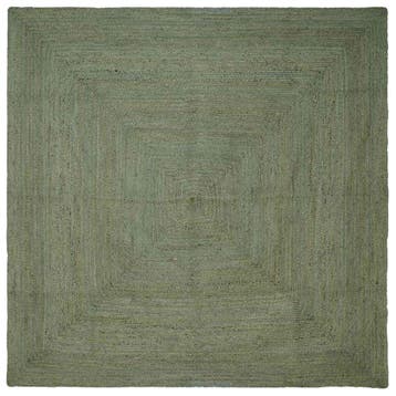 vidaXL Gebied Tapijt Olijfgroen 300 x 300 cm Jute, Huis en Inrichting, Verzenden, Nieuw