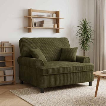 vidaXL XXL fauteuil met kussens Groen 1,5 Lijnen Stof, Verzenden, Nieuw