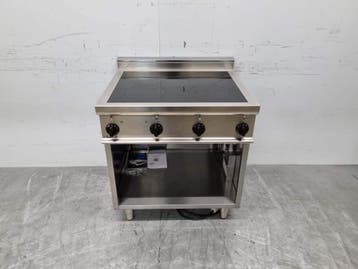 RVS Saro Keramisch fornuis kookplaat 4 pitten 400V 80 cm, Ophalen of Verzenden, Gebruikt