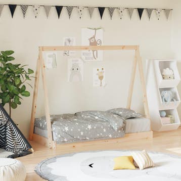 vidaXL Kinderbedframe 70x140 cm massief grenenhout, Kinderen en Baby's, Kinderkamer | Bedden, Verzenden, Nieuw
