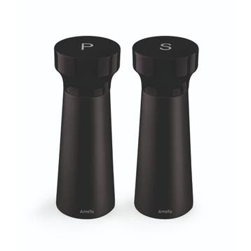 Houten Peper-Zout Molen Set - Zwart, Huis en Inrichting, Keuken | Keukenbenodigdheden, Nieuw
