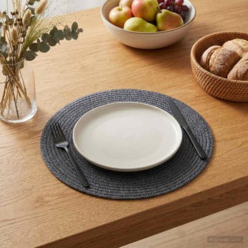 vidaXL Jute placematten 6 st Donkergrijs 100% Tossa Jute, Verzenden, Nieuw, Grijs