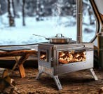 Draagbare houtkachel met pijpen voor tent of buitengebruik, Verzenden, Nieuw