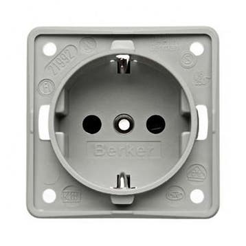 Berker Contactdoos 230V Inbouw Grijs Mat, Caravans en Kamperen, Nieuw