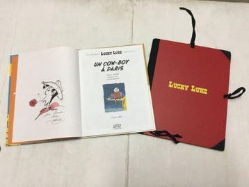 Lucky Luke - Un cow-boy à Paris + Portfolio Album + dédicace, Nieuw