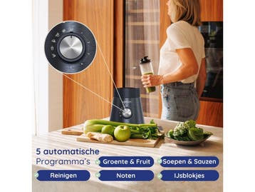 Safecourt Kitchen Power Blender - 1,5L Glas & 2x 600ml To-Go, Witgoed en Apparatuur, Blenders, Verzenden, Nieuw