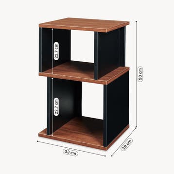 Bijzettafel Trond 50x33x29 cm zwart en walnootlkleurig [en.c, Huis en Inrichting, Tafels | Bijzettafels, Verzenden, Nieuw