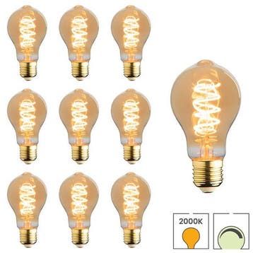 Set van 10 LED lampen E27 | 3.5 watt dimbaar | 2000K extra, Verzenden, Nieuw, E27 (groot), Overige typen