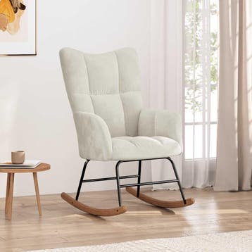 vidaXL Schommelstoel fluweel crèmewit, Kinderen en Baby's, Verzenden, Nieuw