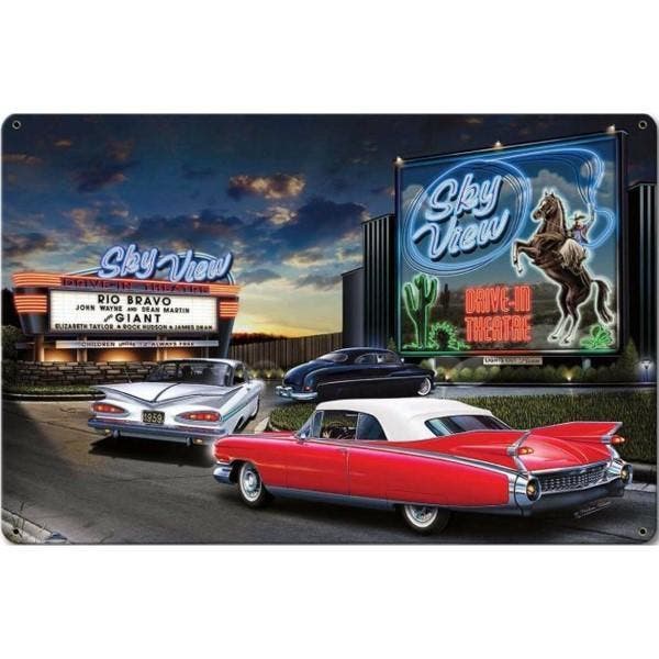 Wandbord - American Drive In Theatre Old Timers, Huis en Inrichting, Woonaccessoires | Wanddecoraties, Nieuw, Ophalen of Verzenden