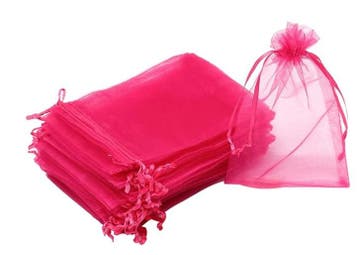 50 x Organza zakjes 12,5 x 18cm Hot Pink, Ophalen of Verzenden, Nieuw