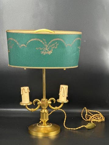 Lamp - Vintage tafellamp in verguld messing – Frankrijk –, Antiek en Kunst