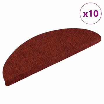 vidaXL Trapmatten Zelfklevend 10 st 56x17x3 cm Bordeaux Rood, Verzenden, Nieuw