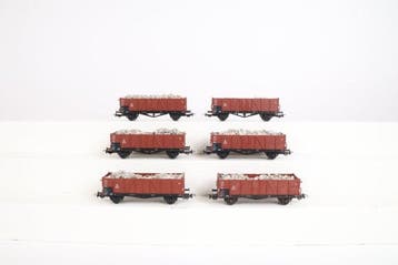 Piko H0 - Modeltrein goederenwagon (6) - Beladen bakwagens -, Nieuw
