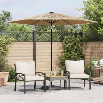 vidaXL Parasol met stalen paal 268x268x226 cm bruin, Verzenden, Nieuw, 2 tot 3 meter