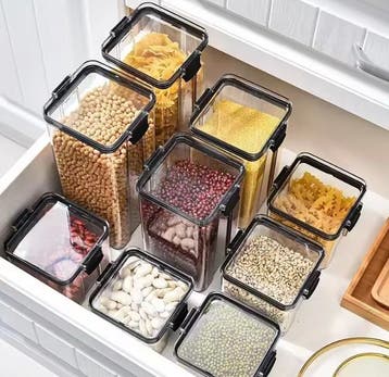 Stapelbare voorraadpotten set 460–1800 ml – luchtdicht, Huis en Inrichting, Verzenden, Nieuw