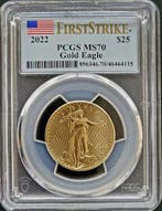 Gouden American Eagle 1/2 oz 2022 PCGS MS70, Postzegels en Munten, Verzenden, Midden-Amerika, Losse munt, Goud