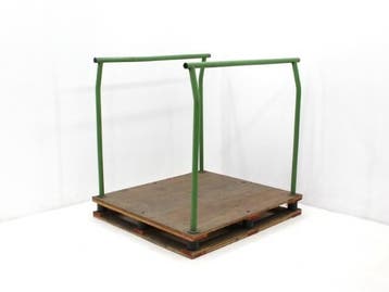 Pallet met opzetrand - 122x110x120 (hxbxd) - groen, Werkplek, Ophalen of Verzenden, Gebruikt, Overige typen