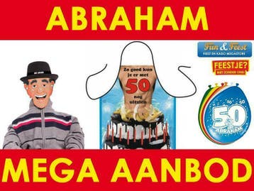 Abraham 50 jaar feestartikelen - Slingers Ballonnen Pop enz., Verzenden, Nieuw