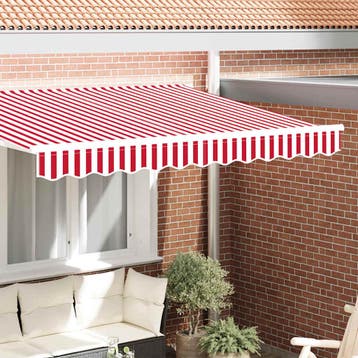 vidaXL Vervangende markies volant Rood en Wit 230 x 20 cm, Verzenden, Nieuw