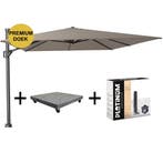Challenger T1 premium zweefparasol 400x300 cm havanna met, Ophalen of Verzenden, Nieuw