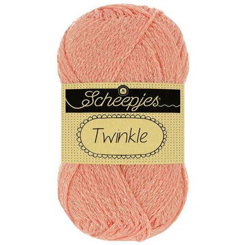 Scheepjes Twinkle - 937 zalm - Katoen Glittergaren met Lur, Hobby en Vrije tijd, Breien en Haken, Ophalen of Verzenden, Nieuw