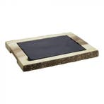 Serveerplateau | Hout | Leisteen |  40 x 25 cm, Verzenden