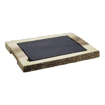 Serveerplateau | Hout | Leisteen |  40 x 25 cm, Verzenden