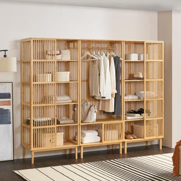 [en.casa] Halmeubelset 1x Vemb en 2x Trundholm bamboe, Verzenden, Nieuw