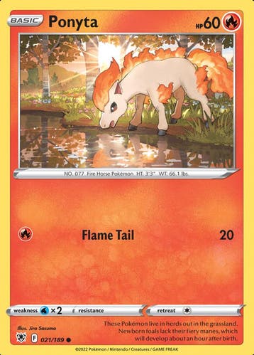 Ponyta  021/189 Astral Radiance, Ophalen of Verzenden, Nieuw, Losse kaart, Foil