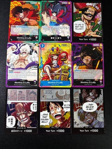 Bandai - 9 Card - One Piece - Monkey D. Luffy P-043, Nieuw