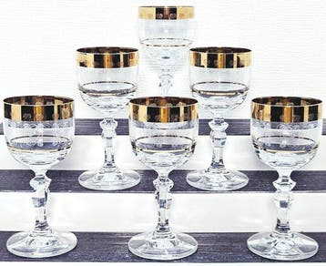 |- (6) x Exquisites Bohemia Kristallglas Set (Tschechien)