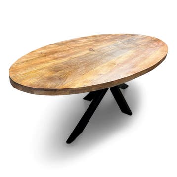 Eettafel Silvia Ovaal 300x120cm Mango Naturel, Huis en Inrichting, Ophalen of Verzenden, Nieuw