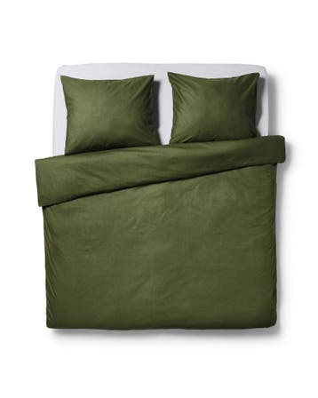 HEMA Dekbedovertrek 200x200/220cm zacht katoen mosgroen, Verzenden, Nieuw, Groen