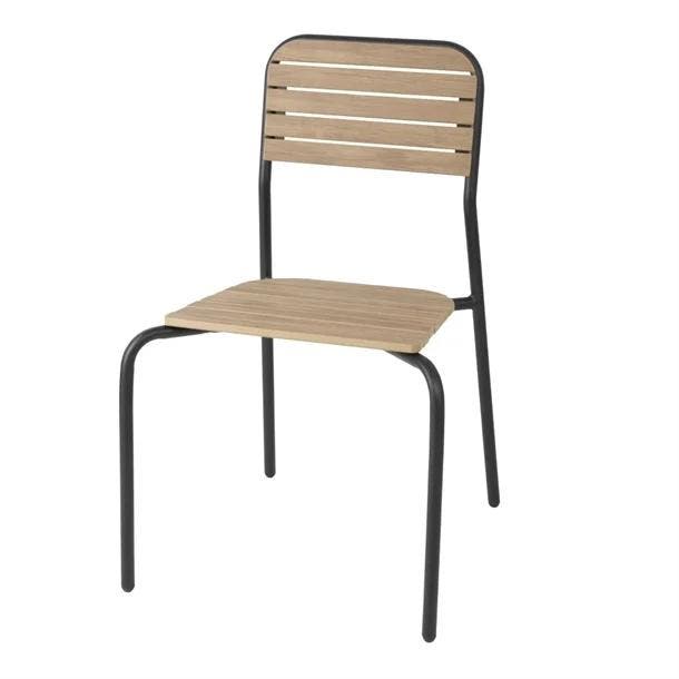 Santorini tuinstoelen met houteffect | (4 stuks), Zakelijke goederen, Horeca | Keukenapparatuur, Verzenden