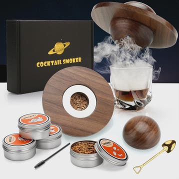 Cocktail Smoker Kit met Glazen Deksel & 4 Houtsoorten - Bart, Verzenden, Nieuw