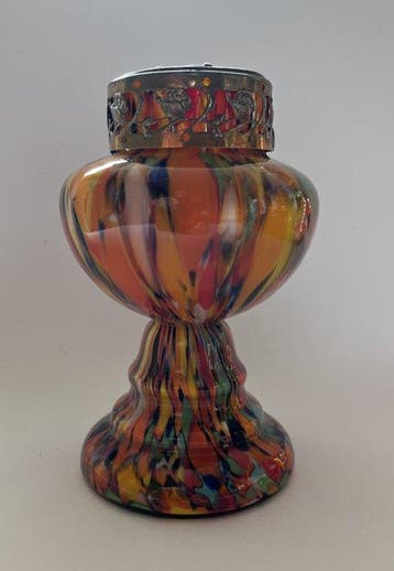 Kralik - Boheems - Vaas - pique fleur - Spatterglas - Art
