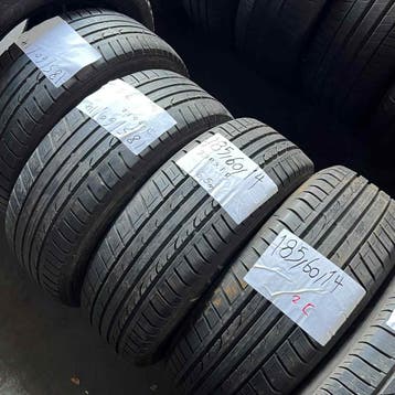 4 x Dunlop SP Sport Fastresponse 185-60-14 Zomerbanden 6,5mm, 14 inch, Gebruikt, Band(en), Personenwagen