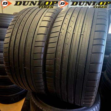 2x 285 30 R21 DUNLOP GT 8mm €250 P.S GEMONTEERD EN AL, Ophalen, Gebruikt, 285 mm, 21 inch