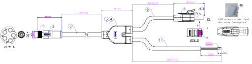 CAN-Kabel ACES M8 female 5pin naar Victron RJ45 male 2 meter, Auto-onderdelen, Accu's en Toebehoren, Ophalen of Verzenden