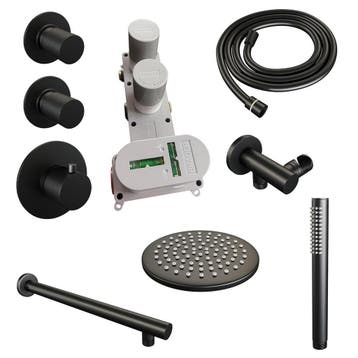 Brauer Black Carving Thermostatische Regendoucheset Inbouw -, Doe-het-zelf en Verbouw, Sanitair, Ophalen of Verzenden, Nieuw