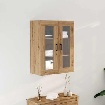 vidaXL Wandkast Artisan Eiken 69,5 x 34 x 90 cm Bewerkt hout, Minder dan 50 cm, Verzenden, Nieuw, Minder dan 100 cm