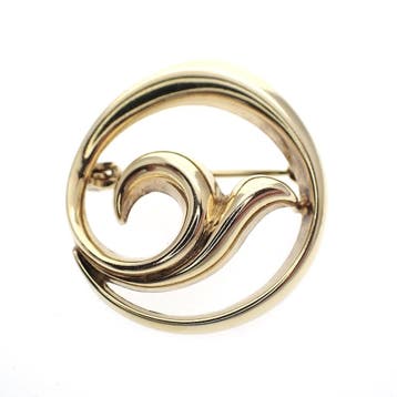 Gouden fantasiebroche; Fishtale, Ophalen of Verzenden, Gebruikt, Overige kleuren, Goud