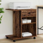 vidaXL Printerstand met lade Oudhout 60 x 40 x 68.5 cm, Computers en Software, Printers, Verzenden, Nieuw